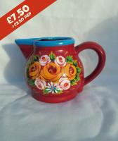 Milk Jug - hand-painted with traditional canal rose designs.